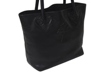 画像をギャラリービューアに読み込む, 極美品 CHROME HEARTS クロムハーツ FSトートバッグ セメタリークロスパッチ レザー シルバー925 ブラック 中古 4c073443