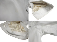 画像をギャラリービューアに読み込む, CHROME HEARTS クロムハーツ レディース デニムジャケット クロスボールボタン レザー シルバー925 ホワイト 美品 中古 4c073444