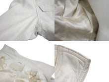 画像をギャラリービューアに読み込む, CHROME HEARTS クロムハーツ レディース デニムジャケット クロスボールボタン レザー シルバー925 ホワイト 美品 中古 4c073444