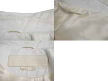 画像をギャラリービューアに読み込む, CHROME HEARTS クロムハーツ レディース デニムジャケット クロスボールボタン レザー シルバー925 ホワイト 美品 中古 4c073444