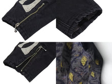 Load image into Gallery viewer, 新品未使用 KAPITAL キャピタル 14oz モトクロスボーンジャケット KR2402LJ06 ブラック ホワイト シルバー金具 中古 サイズL 4c073449