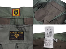 Load image into Gallery viewer, 極美品 HUMAN MADE ヒューマンメード カーゴ ショート パンツ カーキ ロゴ ショーツ 半ズボン コットン サイズL 中古 4c073451