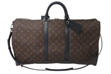画像をギャラリービューアに読み込む, 極美品 LOUIS VUITTON ルイヴィトン キーポルバンドリエール55 ボストンバッグ M56714 モノグラムマカサー ブラック 中古 4c073457
