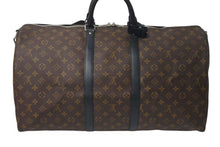 画像をギャラリービューアに読み込む, 極美品 LOUIS VUITTON ルイヴィトン キーポルバンドリエール55 ボストンバッグ M56714 モノグラムマカサー ブラック 中古 4c073457