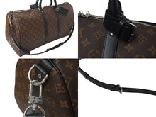 画像をギャラリービューアに読み込む, 極美品 LOUIS VUITTON ルイヴィトン キーポルバンドリエール55 ボストンバッグ M56714 モノグラムマカサー ブラック 中古 4c073457