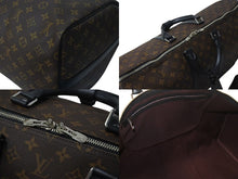 画像をギャラリービューアに読み込む, 極美品 LOUIS VUITTON ルイヴィトン キーポルバンドリエール55 ボストンバッグ M56714 モノグラムマカサー ブラック 中古 4c073457