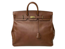 Load image into Gallery viewer, HERMES エルメス ハンドバッグ オータクロア50 アルデンヌ マロンドインディ ブロンズ金具 ○X刻印 中古 4c073459