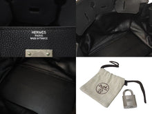 Load image into Gallery viewer, 新品同様 HERMES エルメス ハンドバッグ オータクロア50 トゴ ブラック シルバー金具 ◻︎I刻印 中古 4c073460