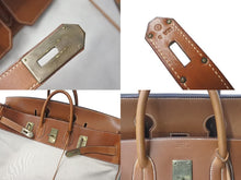 Load image into Gallery viewer, HERMES エルメス Hac オータクロア55 ハンドバッグ トワルアッシュ バレニア ゴールド金具 ○X刻印 美品 中古 4c073461