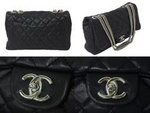 Load image into Gallery viewer, CHANEL シャネル デカマトラッセ30 SフラップWチェーンショルダーバッグ 12番台 ラムスキン ブラック シルバー金具 美品 中古 4c073476