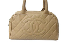画像をギャラリービューアに読み込む, CHANEL シャネル マトラッセ ハンドバッグ ココマーク フランス製 キャビアスキン ベージュ ゴールド金具 美品 中古 4c073484