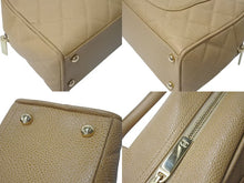 画像をギャラリービューアに読み込む, CHANEL シャネル マトラッセ ハンドバッグ ココマーク フランス製 キャビアスキン ベージュ ゴールド金具 美品 中古 4c073484