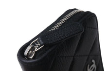 Load image into Gallery viewer, CHANEL シャネル マトラッセ コインケース ランダム番台 フランス製 キャビアスキン ブラック シルバー金具 美品 中古 4c073488