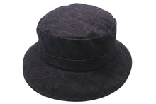 Load image into Gallery viewer, 極美品 CHANEL シャネル バケットハット 帽子 サイズM ロゴ刺繍 ブラック デニム コットン 中古 4c073492