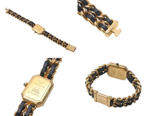 Load image into Gallery viewer, CHANEL シャネル PREMIERE プルミエール 腕時計 H0001 クォーツ QZ メタル レザー サイズL ブラック文字盤 美品 中古 4c073496