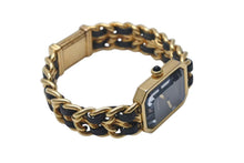 Load image into Gallery viewer, CHANEL シャネル PREMIERE プルミエール 腕時計 PLAQUE OR G 20 M クォーツ QZ メタル レザー サイズM ブラック文字盤 美品 中古 4c073497
