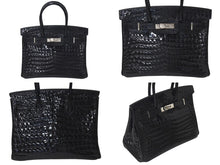 Load image into Gallery viewer, 新品同様 HERMES エルメス BIRKIN バーキン30 ハンドバッグ ニロティカス シルバー金具 ブラック◻︎H刻印 4c073515