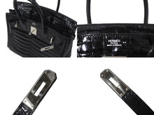 Load image into Gallery viewer, 新品同様 HERMES エルメス BIRKIN バーキン30 ハンドバッグ ニロティカス シルバー金具 ブラック◻︎H刻印 4c073515