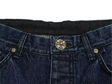 画像をギャラリービューアに読み込む, 新品未使用 CHROME HEARTS クロムハーツ フレアニー クロスパッチ デニム パンツ ジーンズ インディゴ サイズ33 中古 4c073518