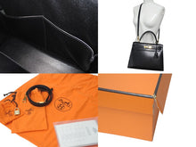 Load image into Gallery viewer, 新品同様 HERMES エルメス ケリー28 外縫い ブラック ◻︎F刻印 カーフスキン ゴールド金具 V金具 ハンドバッグ 中古 4c073520