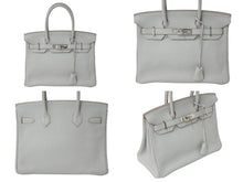 Load image into Gallery viewer, 極美品 HERMES エルメス BIRKIN バーキン30 パールグレー トゴ シルバー金具 □Q刻印 中古 4c073521