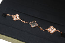 画像をギャラリービューアに読み込む, 新品同様 Van Cleef &amp; Arpels ヴァンクリーフ＆アーペル ヴィンテージ アルハンブラ ブレスレット 5モチーフ 18K ローズ ゴールド ダイヤモンド マザー オブ パール VCARP2R100 中古 4c073526