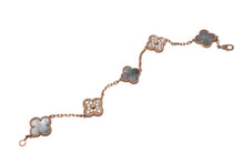 画像をギャラリービューアに読み込む, 新品同様 Van Cleef &amp; Arpels ヴァンクリーフ＆アーペル ヴィンテージ アルハンブラ ブレスレット 5モチーフ 18K ローズ ゴールド ダイヤモンド マザー オブ パール VCARP2R100 中古 4c073526