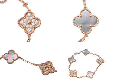 画像をギャラリービューアに読み込む, 新品同様 Van Cleef &amp; Arpels ヴァンクリーフ＆アーペル ヴィンテージ アルハンブラ ブレスレット 5モチーフ 18K ローズ ゴールド ダイヤモンド マザー オブ パール VCARP2R100 中古 4c073526
