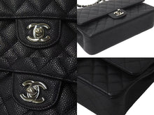 Load image into Gallery viewer, 極美品 CHANEL シャネル ショルダーバッグ マトラッセ25 キャビアスキン ダブルフラップ ブラック シルバー金具 22番台 A01112 中古 4c073527