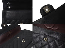 Load image into Gallery viewer, 極美品 CHANEL シャネル ショルダーバッグ マトラッセ25 キャビアスキン ダブルフラップ ブラック シルバー金具 22番台 A01112 中古 4c073527