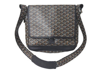 Load image into Gallery viewer, 極美品 GOYARD ゴヤール グランブルーMM ショルダーバッグ キャンバス カーフスキン ブラック 中古 4c073544