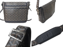 Load image into Gallery viewer, 極美品 GOYARD ゴヤール グランブルーMM ショルダーバッグ キャンバス カーフスキン ブラック 中古 4c073544