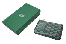 画像をギャラリービューアに読み込む, 新品同様 GOYARD ゴヤール セナ ミニ ポーチ SENAT2MINTY09CL09P レザー PVC グリーン ヘリンボーン 中古 4c073545