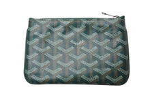 画像をギャラリービューアに読み込む, 新品同様 GOYARD ゴヤール セナ ミニ ポーチ SENAT2MINTY09CL09P レザー PVC グリーン ヘリンボーン 中古 4c073545
