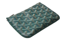 画像をギャラリービューアに読み込む, 新品同様 GOYARD ゴヤール セナ ミニ ポーチ SENAT2MINTY09CL09P レザー PVC グリーン ヘリンボーン 中古 4c073545
