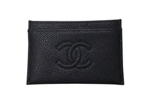 Load image into Gallery viewer, 新品同様 CHANEL シャネル カードケース 名刺入れ 14番台 ココマーク イタリア製 キャビアスキン ブラック 中古 4c073547