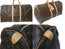 画像をギャラリービューアに読み込む, 極美品 LOUIS VUITTON ルイヴィトン キーポル55 ボストンバッグ M41424 モノグラム PVC レザー ブラウン 中古 4c073551