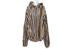 New and unused KAPITAL Capital 7G Knit GAUDY Hood Sweater Parka K2409KN050 Size 3 Brown Multicolor Used 4c073556