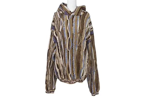 New and unused KAPITAL Capital 7G Knit GAUDY Hood Sweater Parka K2409KN050 Size 3 Brown Multicolor Used 4c073556