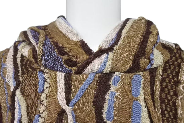 New and unused KAPITAL Capital 7G Knit GAUDY Hood Sweater Parka K2409KN050 Size 3 Brown Multicolor Used 4c073556