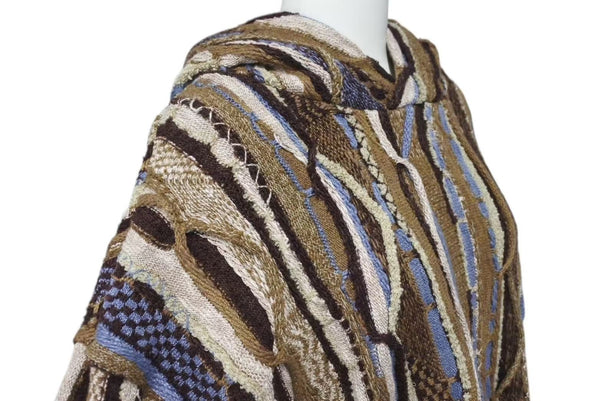 New and unused KAPITAL Capital 7G Knit GAUDY Hood Sweater Parka K2409KN050 Size 3 Brown Multicolor Used 4c073556