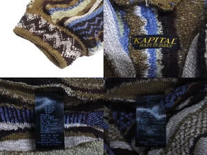 New and unused KAPITAL Capital 7G Knit GAUDY Hood Sweater Parka K2409KN050 Size 3 Brown Multicolor Used 4c073556