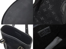 画像をギャラリービューアに読み込む, 極美品 LOUIS VUITTON ルイヴィトン リトルバケット ハンドバッグ M92144 モノグラム サテン レザー ブラック シルバー金具 中古 4c073573