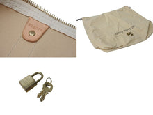 画像をギャラリービューアに読み込む, LOUIS VUITTON ルイヴィトン キーポル50 ボストンバッグ N41430 ダミエアズールキャンバス ヌメ革 ホワイト 美品 中古 4c073574