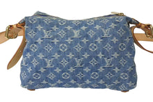 Load image into Gallery viewer, 極美品 LOUIS VUITTON ルイヴィトン バギーPM ショルダーバッグ M95049 モノグラムデニム ヌメ革 ブルー ゴールド 中古 4c073578