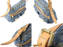 Load image into Gallery viewer, 極美品 LOUIS VUITTON ルイヴィトン バギーPM ショルダーバッグ M95049 モノグラムデニム ヌメ革 ブルー ゴールド 中古 4c073578