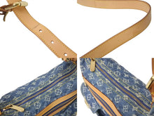 Load image into Gallery viewer, 極美品 LOUIS VUITTON ルイヴィトン バギーPM ショルダーバッグ M95049 モノグラムデニム ヌメ革 ブルー ゴールド 中古 4c073578