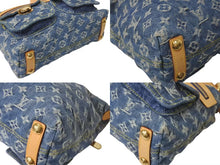 Load image into Gallery viewer, 極美品 LOUIS VUITTON ルイヴィトン バギーPM ショルダーバッグ M95049 モノグラムデニム ヌメ革 ブルー ゴールド 中古 4c073578