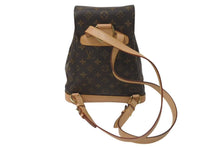 画像をギャラリービューアに読み込む, 極美品 LOUIS VUITTON ルイヴィトン モンスリMM バックパック リュック M51136 PVC レザー ブラウン ゴールド金具 中古 4c073585