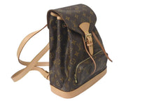 画像をギャラリービューアに読み込む, 極美品 LOUIS VUITTON ルイヴィトン モンスリMM バックパック リュック M51136 PVC レザー ブラウン ゴールド金具 中古 4c073585